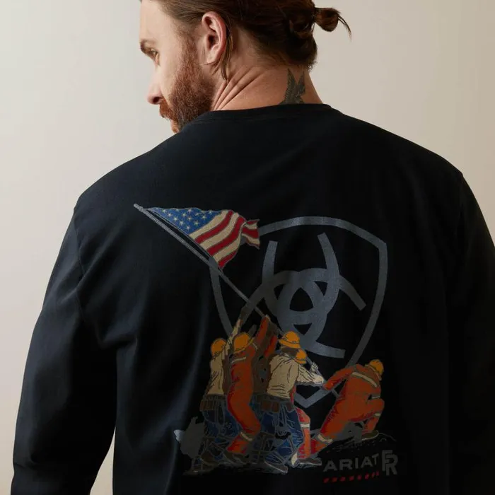 Men TShirts and Polos Ariat FR Raising The Flag TShirt Black Men TShirts and Polos Ariat FR Raising The Flag TShirt Black