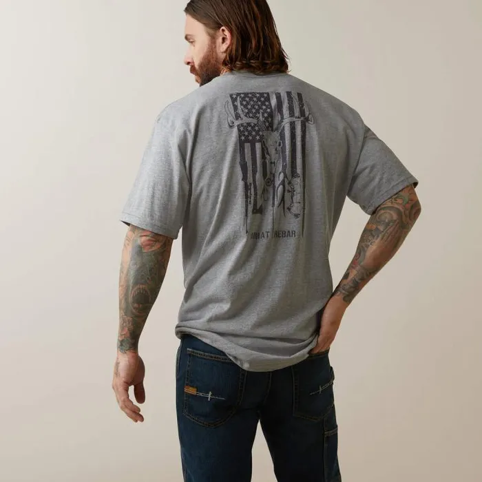 Men TShirts and Polos Ariat Rebar Cotton Strong American Outdoors TShirt Heather Grey Men TShirts and Polos Ariat Rebar Cotton Strong American Outdoors TShirt Heather Grey