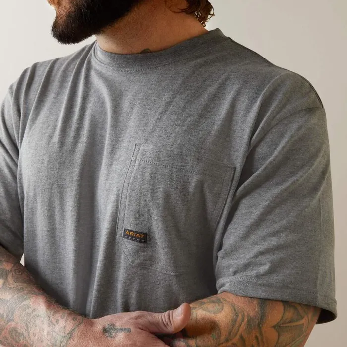 Men TShirts and Polos Ariat Rebar Cotton Strong American Outdoors TShirt Heather Grey Men TShirts and Polos Ariat Rebar Cotton Strong American Outdoors TShirt Heather Grey
