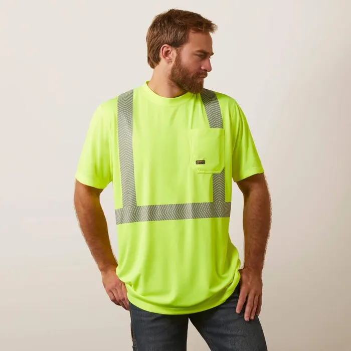 Men TShirts and Polos Ariat Rebar HiVis ANSI TShirt Hi Vis Yellow