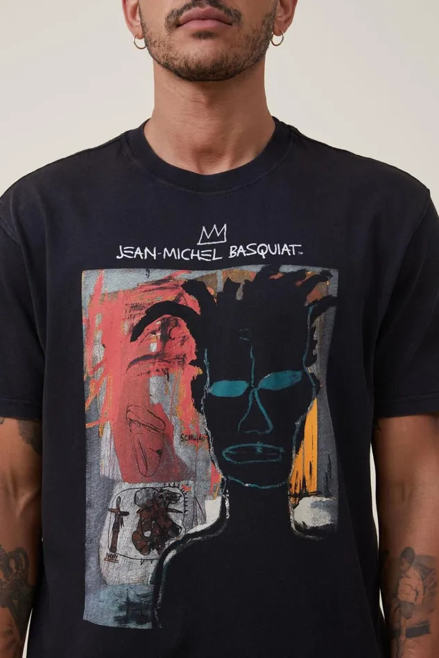 Men Tees and Tanks Cotton On Basquiat Loose Fit TShirt Lcn Bsq Blackportrait Men Tees and Tanks Cotton On Basquiat Loose Fit TShirt Lcn Bsq Blackportrait