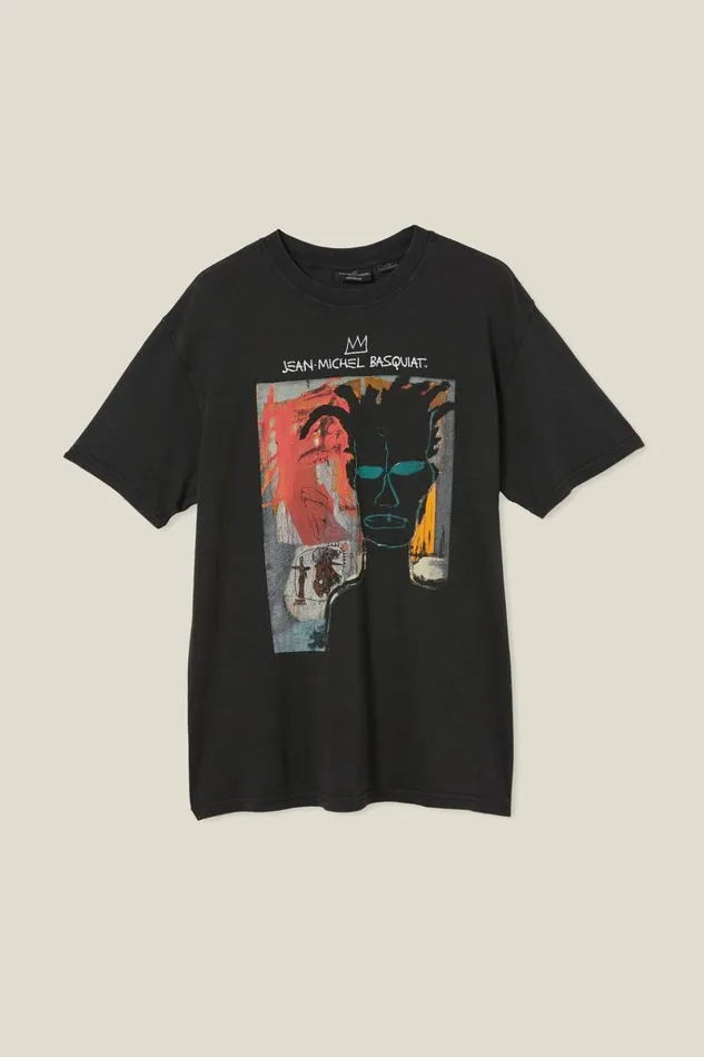 Men Tees and Tanks Cotton On Basquiat Loose Fit TShirt Lcn Bsq Blackportrait Men Tees and Tanks Cotton On Basquiat Loose Fit TShirt Lcn Bsq Blackportrait