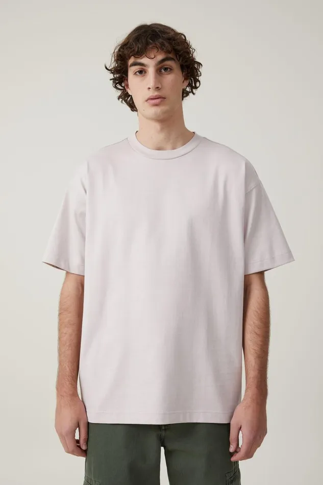 Men Tees and Tanks Cotton On Box Fit Plain TShirt Iced Lilac