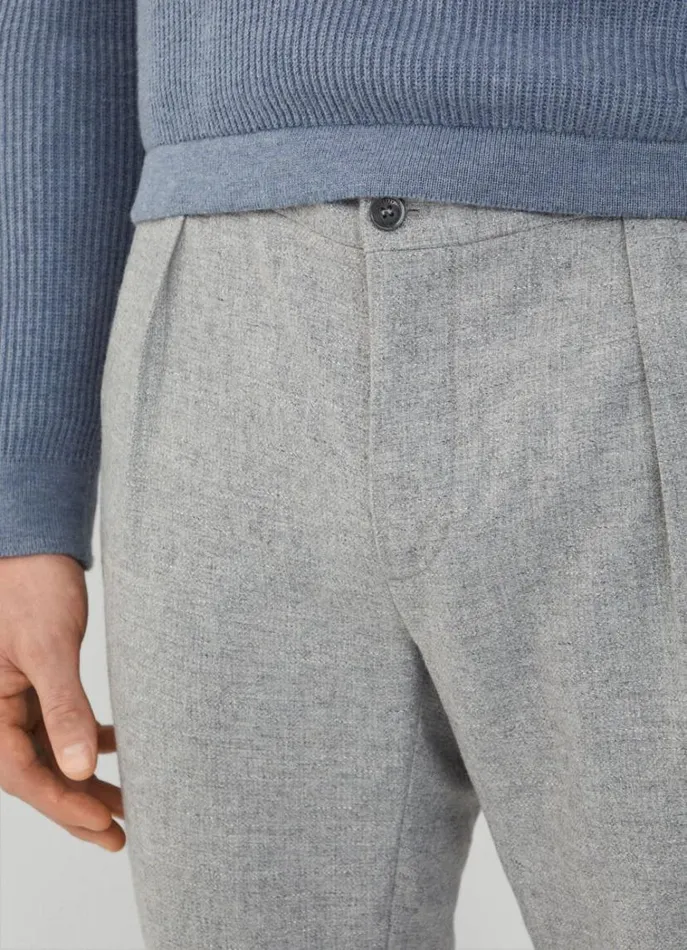 Men Trousers and Chinos Hackett London Relaxed Fit Wool And Cashmere Joggers Light Grey
