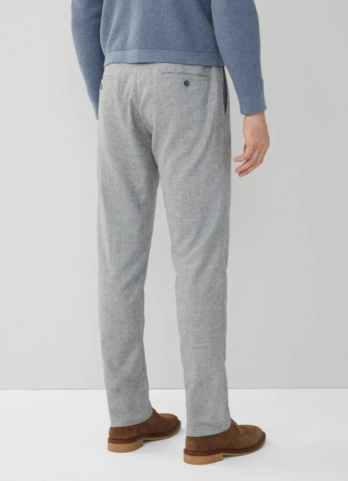 Men Trousers and Chinos Hackett London Relaxed Fit Wool And Cashmere Joggers Light Grey