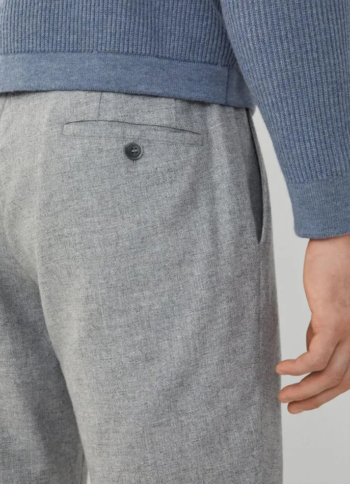 Men Trousers and Chinos Hackett London Relaxed Fit Wool And Cashmere Joggers Light Grey
