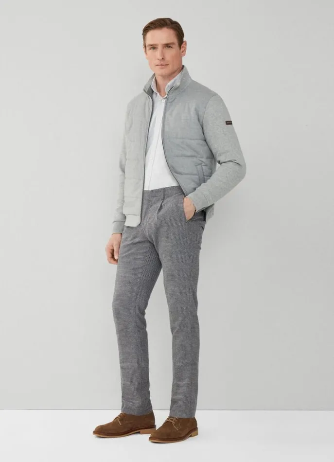 Men Trousers and Chinos Hackett London Slim Fit Houndstooth Trousers Grey