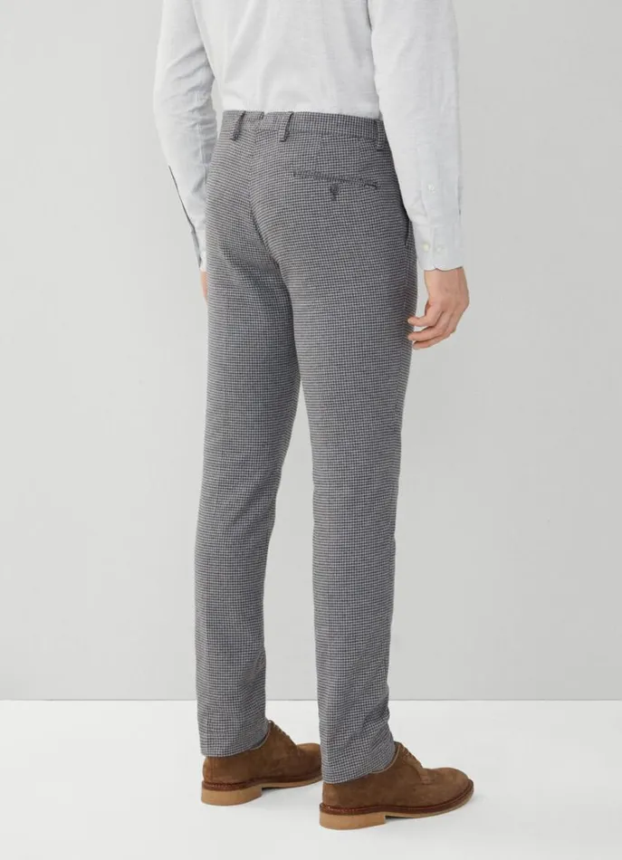 Men Trousers and Chinos Hackett London Slim Fit Houndstooth Trousers Grey