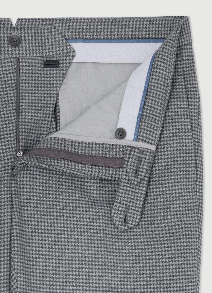 Men Trousers and Chinos Hackett London Slim Fit Houndstooth Trousers Grey