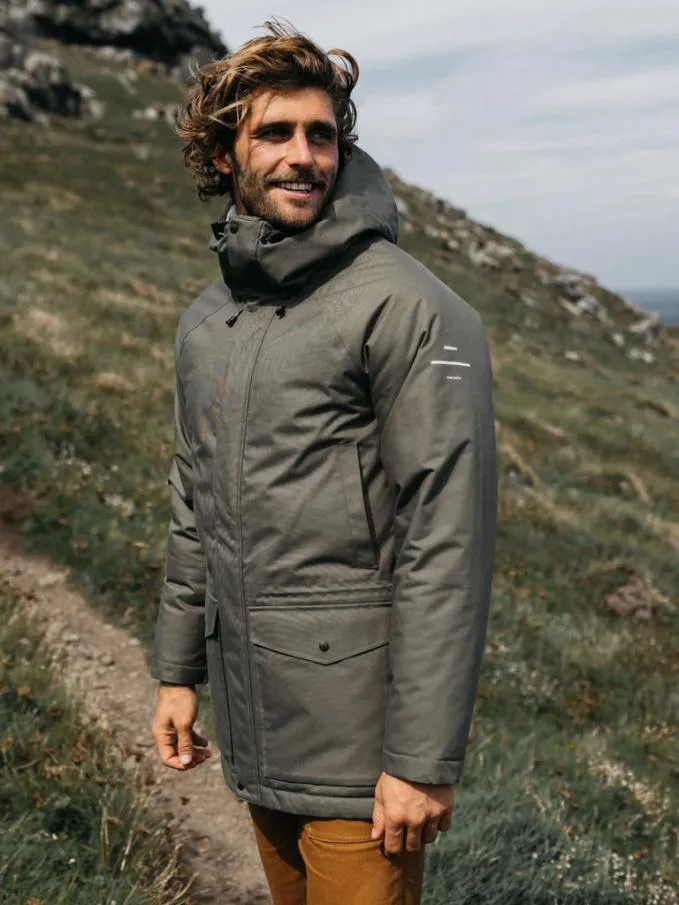 Men Vellus Waterproof Parka Olive Finisterre Jackets Coats and Gilets