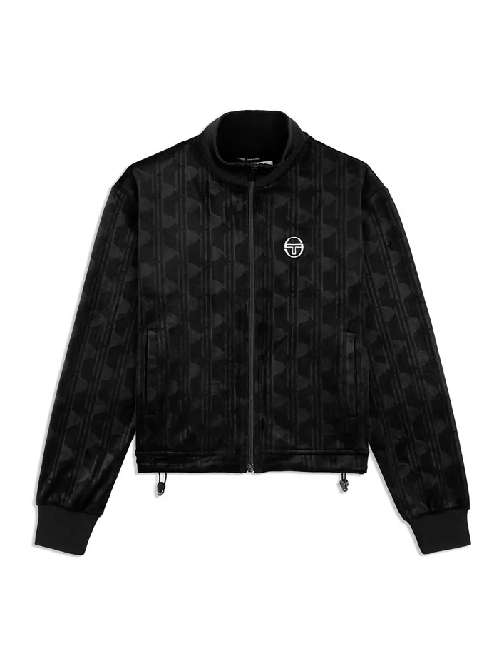 Men Velour Sergio Tacchini Gabrisa Velour Track Jacket Black Beauty