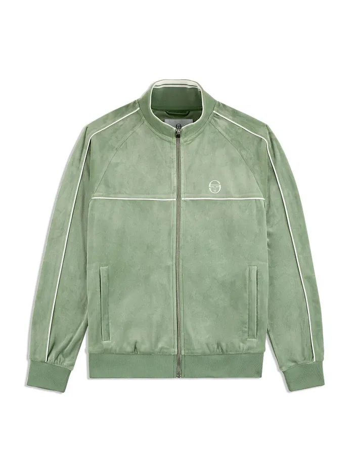Men Velour Sergio Tacchini Lioni Velour Track Jacket Hedge Green