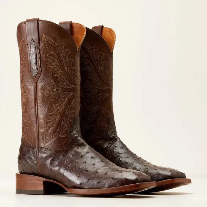 Men Western Boots Ariat Bench Made Bassett Western Boot Espresso Full Quill Ostrich Men Western Boots Ariat Bench Made Bassett Western Boot Espresso Full Quill Ostrich