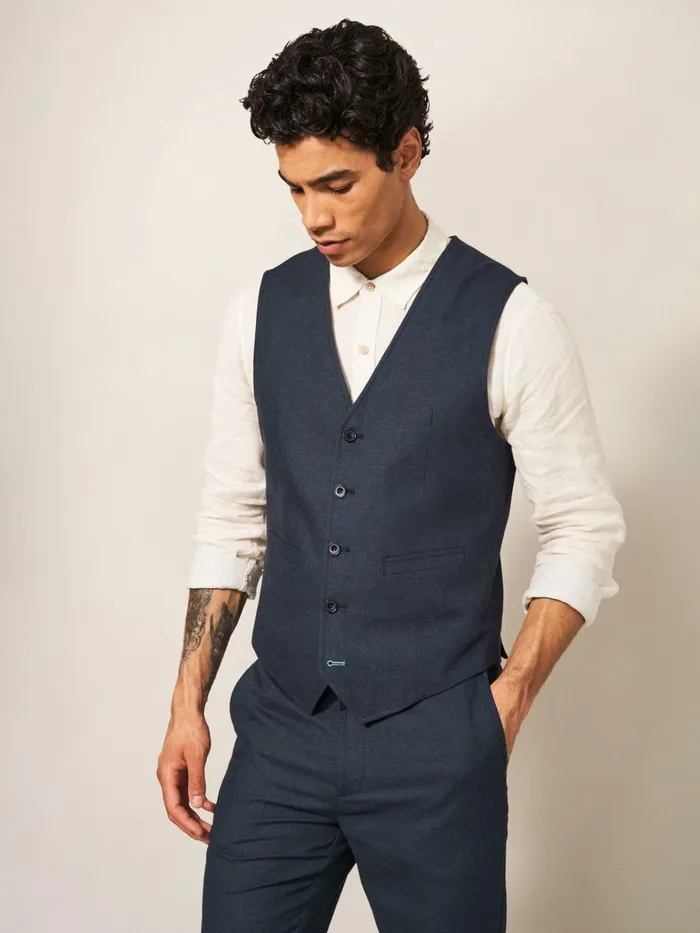 Men White Stuff Blazers Abbot Linen Regular Fit Waistcoat French Navy Men White Stuff Blazers Abbot Linen Regular Fit Waistcoat French Navy