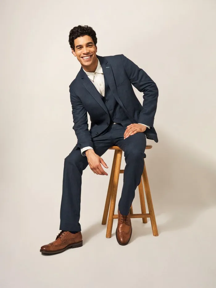 Men White Stuff Blazers Abbott Linen Blazer French Navy
