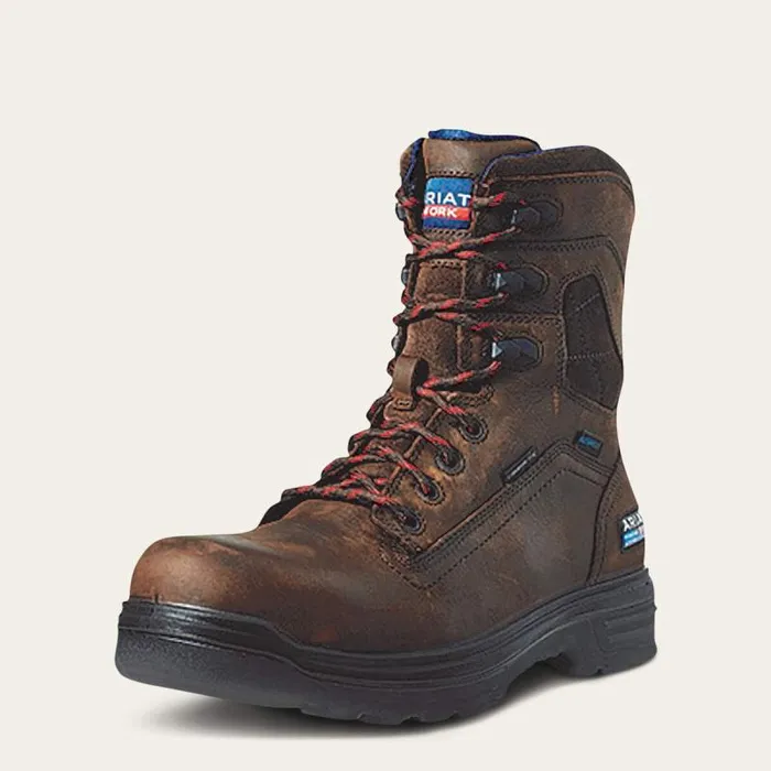Men Work Boots Ariat Turbo 8034 USA Assembled Waterproof Carbon Toe Work Boot Rich Brown Men Work Boots Ariat Turbo 8034 USA Assembled Waterproof Carbon Toe Work Boot Rich Brown
