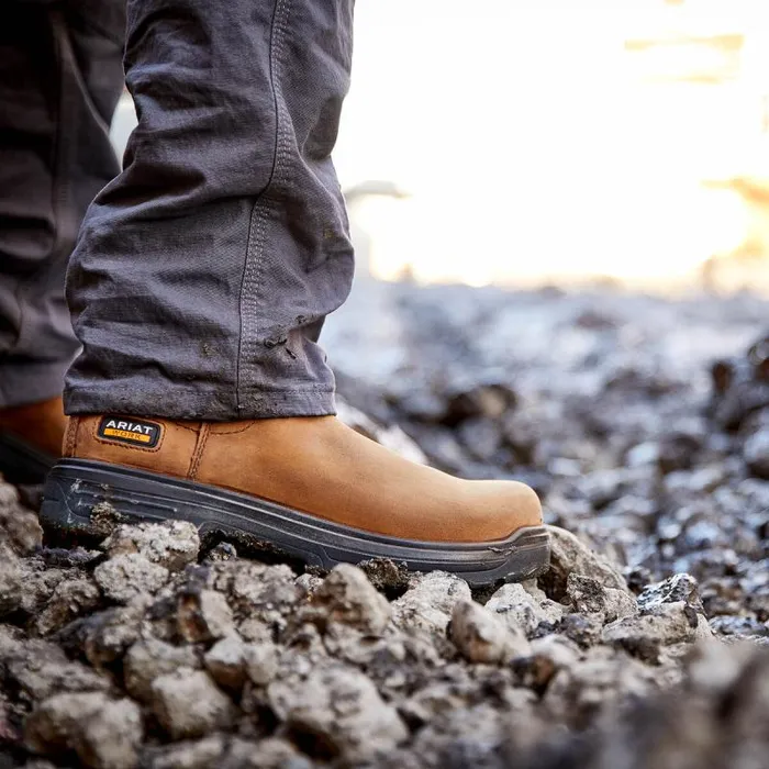 Men Work Boots Ariat Turbo Chelsea Waterproof Carbon Toe Work Boot Aged Bark Men Work Boots Ariat Turbo Chelsea Waterproof Carbon Toe Work Boot Aged Bark