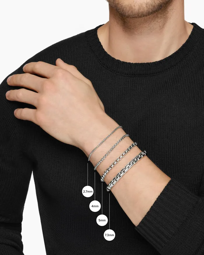 Mens Box Chain Bracelet In Sterling Silver 73mm Men David Yurman Chain Mens Box Chain Bracelet In Sterling Silver 73mm Men David Yurman Chain