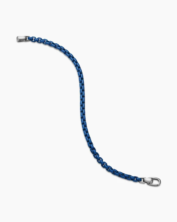 Mens Box Chain Bracelet In Sterling Silver With Stainless Steel 5mm Men David Yurman Chain Mens Box Chain Bracelet In Sterling Silver With Stainless Steel 5mm Men David Yurman Chain