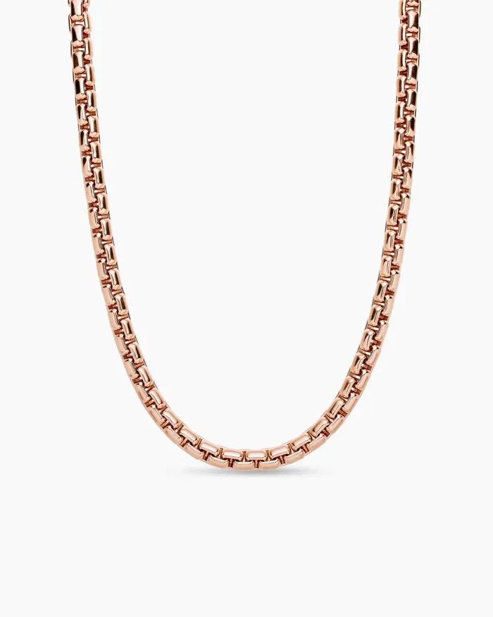 Mens Box Chain Necklace In 18K Rose Gold 75mm Men David Yurman Chains