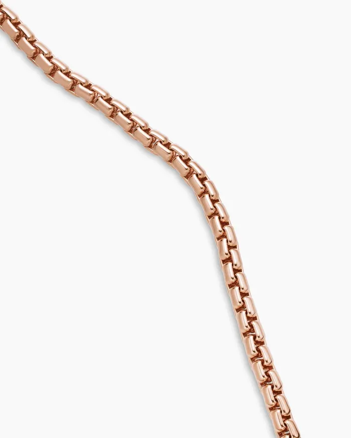 Mens Box Chain Necklace In 18K Rose Gold 75mm Men David Yurman Chains Mens Box Chain Necklace In 18K Rose Gold 75mm Men David Yurman Chains