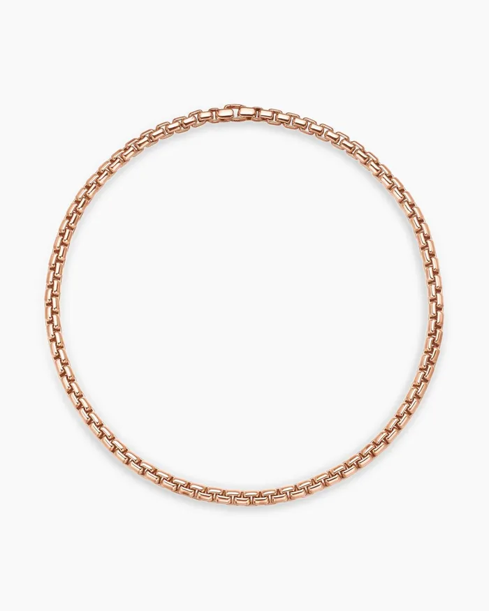Mens Box Chain Necklace In 18K Rose Gold 75mm Men David Yurman Chains Mens Box Chain Necklace In 18K Rose Gold 75mm Men David Yurman Chains