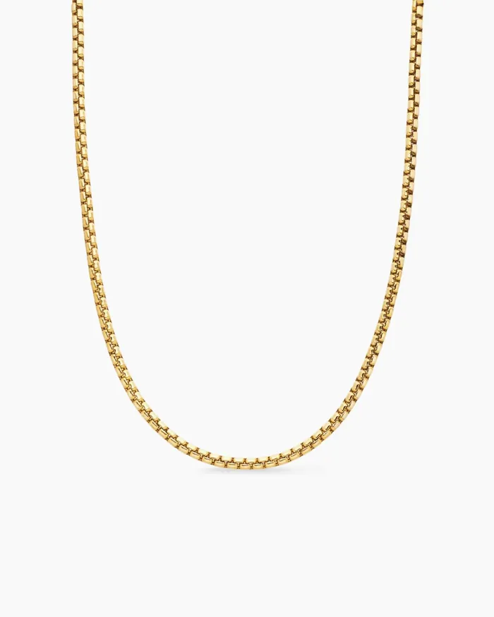 Mens Box Chain Necklace In 18K Yellow Gold 34mm Men David Yurman Chains