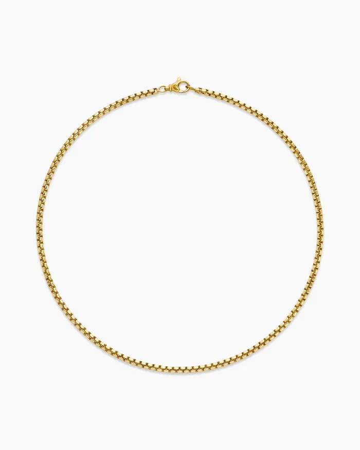 Mens Box Chain Necklace In 18K Yellow Gold 34mm Men David Yurman Chains Mens Box Chain Necklace In 18K Yellow Gold 34mm Men David Yurman Chains
