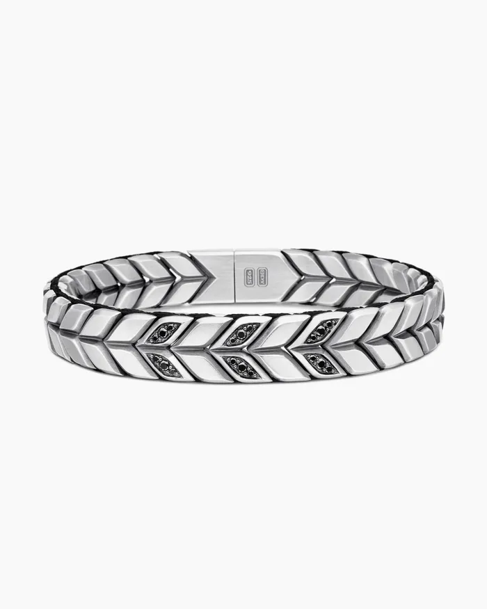 Mens Chevron Woven Bracelet In Sterling Silver 12mm Men David Yurman Chain Mens Chevron Woven Bracelet In Sterling Silver 12mm Men David Yurman Chain