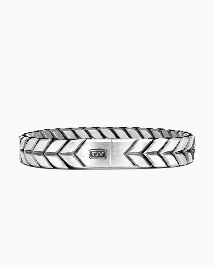 Mens Chevron Woven Bracelet In Sterling Silver 12mm Men David Yurman Chain Mens Chevron Woven Bracelet In Sterling Silver 12mm Men David Yurman Chain
