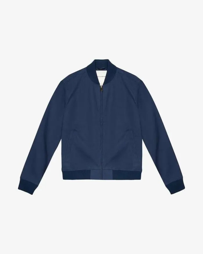 Mens Deus Ex Machina Classics Garth Bomber Jacket 8211 Washed Navy Washed Navy