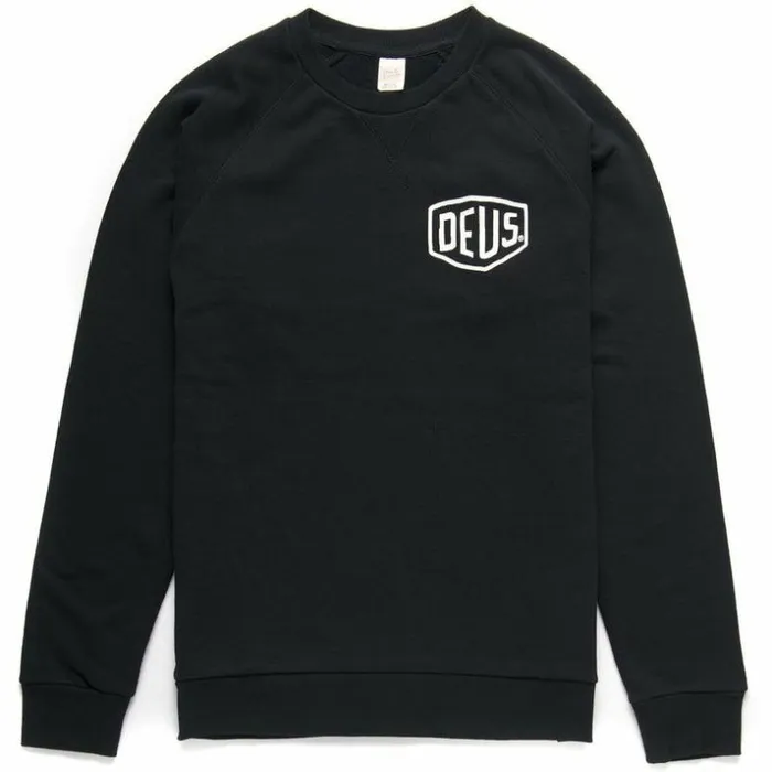 Mens Deus Ex Machina Classics Shield Crew 8211 Black Black