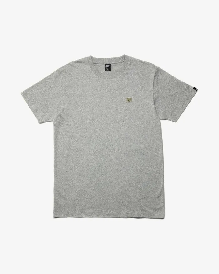 Mens Deus Ex Machina Classics Shield Standard Tee 8211 Grey Marle Grey Marle
