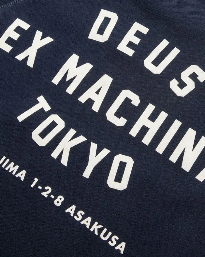 Mens Deus Ex Machina Classics Tokyo Address Crew 8211 Navy Navy Mens Deus Ex Machina Classics Tokyo Address Crew 8211 Navy Navy