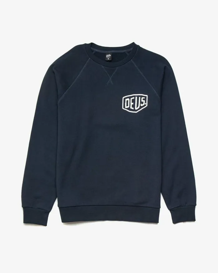 Mens Deus Ex Machina Classics Tokyo Address Crew 8211 Navy Navy Mens Deus Ex Machina Classics Tokyo Address Crew 8211 Navy Navy