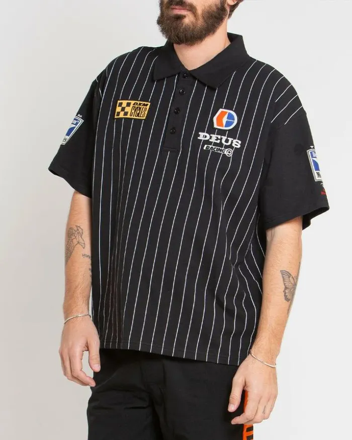 Mens Deus Ex Machina Shirts Monaco Polo 8211 Black Black