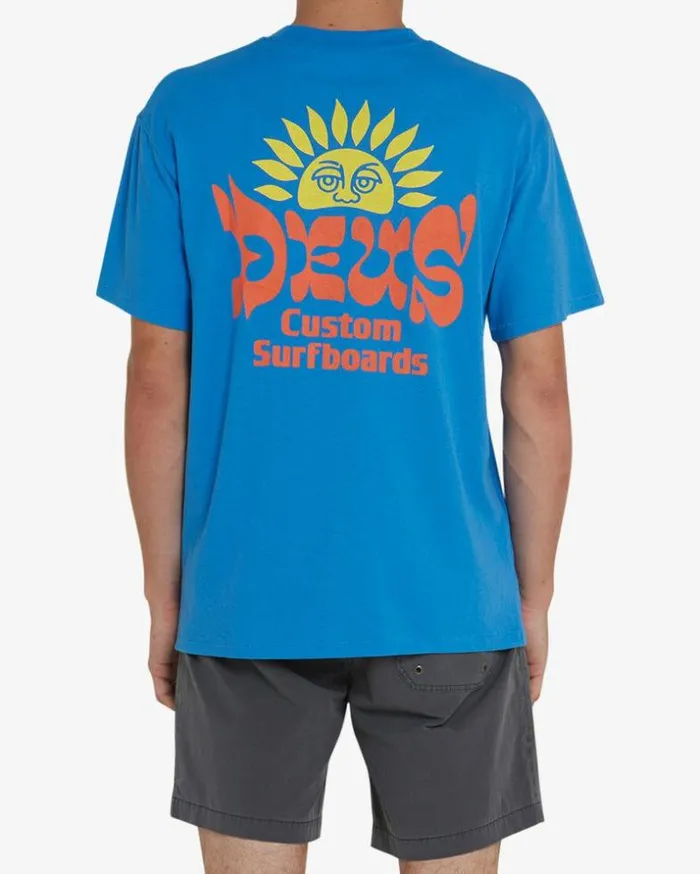 Mens Deus Ex Machina Tees Sleeping Sun Tee 8211 French Blue French Blue