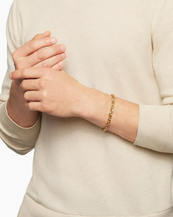 Mens Faceted Chain Bracelet In 18K Yellow Gold 7mm Men David Yurman Chain Mens Faceted Chain Bracelet In 18K Yellow Gold 7mm Men David Yurman Chain