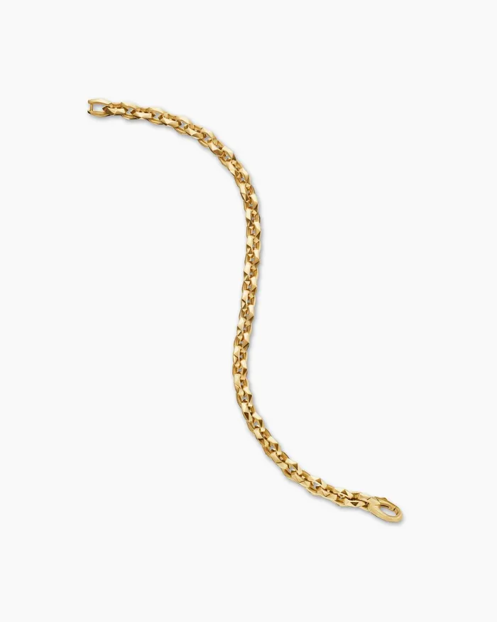 Mens Faceted Chain Bracelet In 18K Yellow Gold 7mm Men David Yurman Chain Mens Faceted Chain Bracelet In 18K Yellow Gold 7mm Men David Yurman Chain