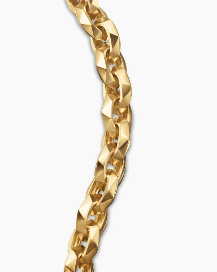 Mens Faceted Chain Bracelet In 18K Yellow Gold 7mm Men David Yurman Chain Mens Faceted Chain Bracelet In 18K Yellow Gold 7mm Men David Yurman Chain