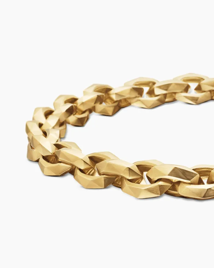 Mens Faceted Chain Bracelet In 18K Yellow Gold 7mm Men David Yurman Chain Mens Faceted Chain Bracelet In 18K Yellow Gold 7mm Men David Yurman Chain
