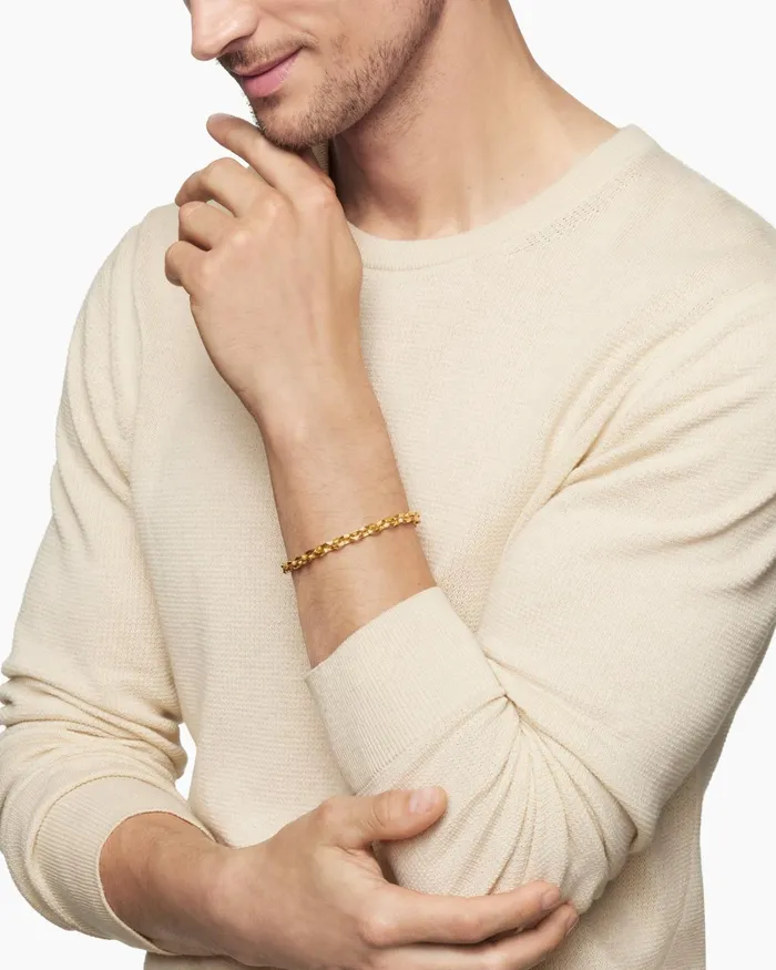 Mens Faceted Chain Bracelet In 18K Yellow Gold 7mm Men David Yurman Chain Mens Faceted Chain Bracelet In 18K Yellow Gold 7mm Men David Yurman Chain