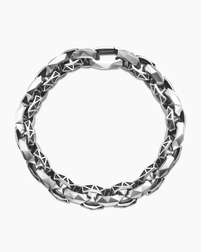 Mens Faceted Link Bracelet In Sterling Silver 116mm Men David Yurman Chain Mens Faceted Link Bracelet In Sterling Silver 116mm Men David Yurman Chain