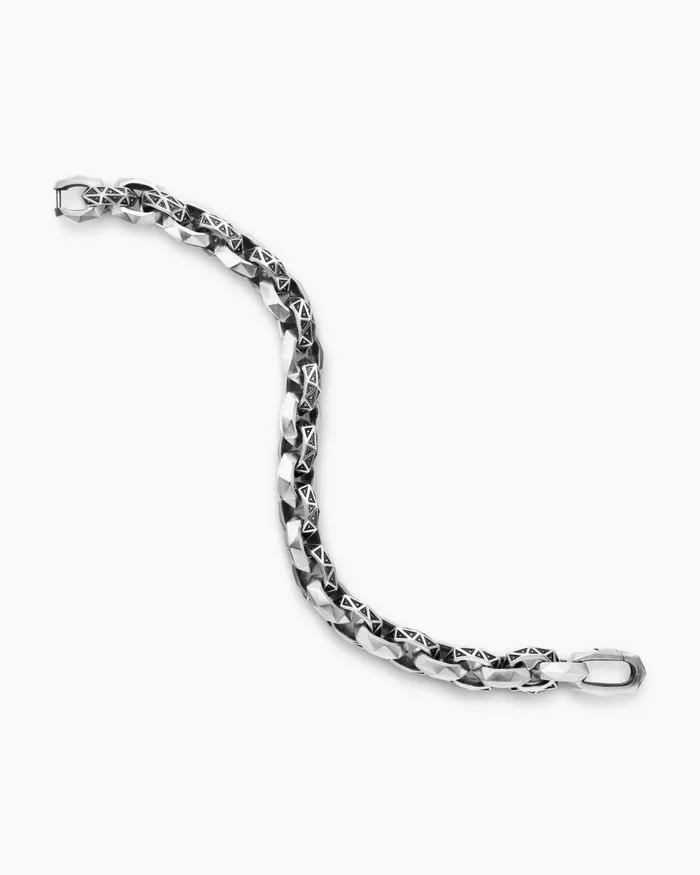 Mens Faceted Link Bracelet In Sterling Silver 116mm Men David Yurman Chain Mens Faceted Link Bracelet In Sterling Silver 116mm Men David Yurman Chain