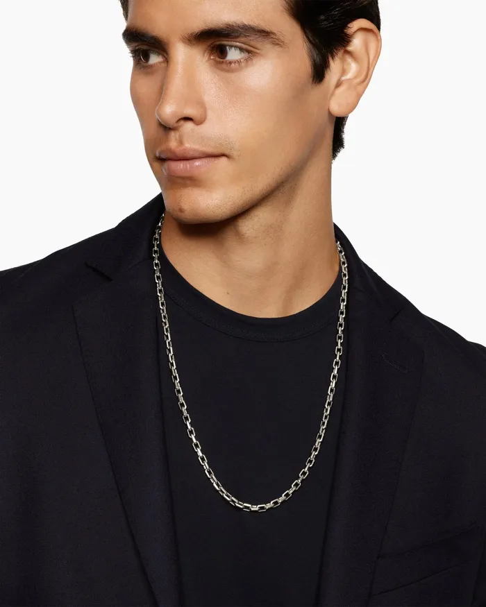 Mens Streamline Link Necklace In Sterling Silver 55mm Men David Yurman Chains Mens Streamline Link Necklace In Sterling Silver 55mm Men David Yurman Chains
