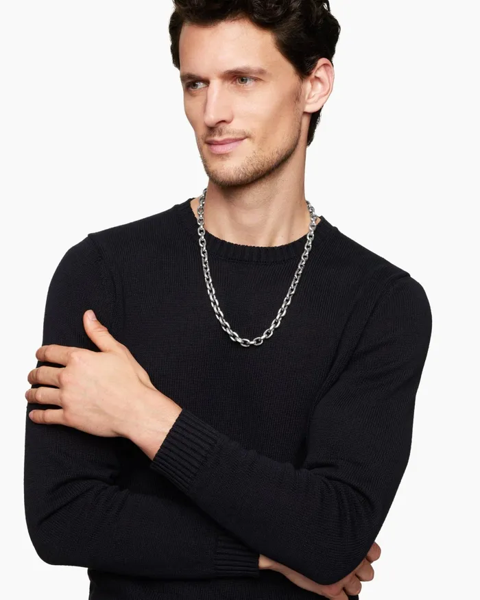 Mens Streamline Link Necklace In Sterling Silver 95mm Men David Yurman Chains Mens Streamline Link Necklace In Sterling Silver 95mm Men David Yurman Chains