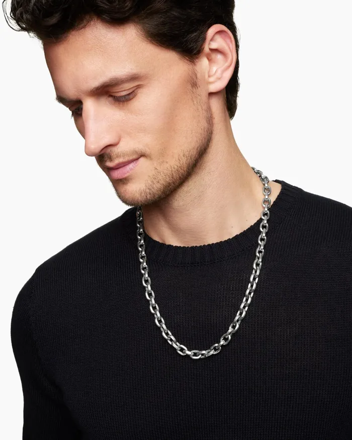 Mens Streamline Link Necklace In Sterling Silver 95mm Men David Yurman Chains Mens Streamline Link Necklace In Sterling Silver 95mm Men David Yurman Chains
