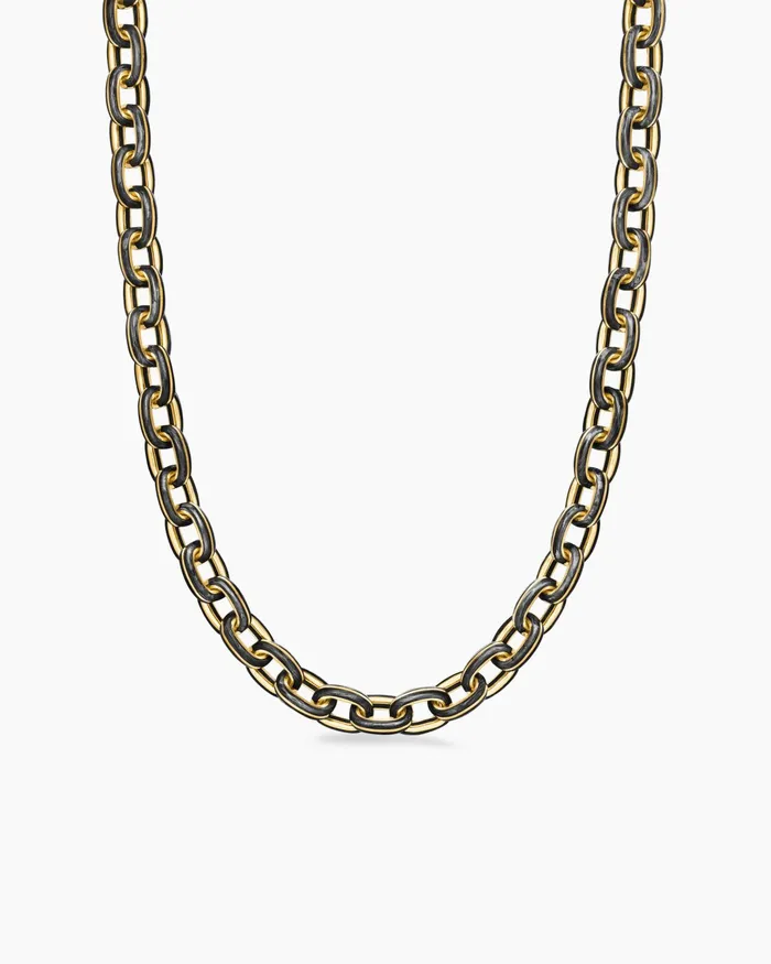 Mens Streamline Oval Link Necklace In 18K Yellow Gold 9mm Men David Yurman Chains Mens Streamline Oval Link Necklace In 18K Yellow Gold 9mm Men David Yurman Chains