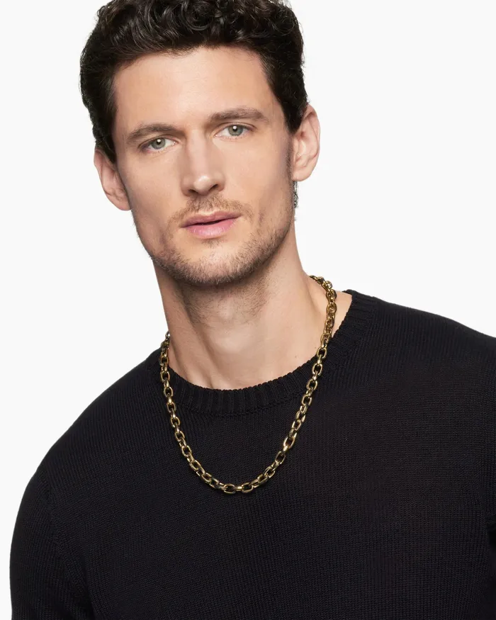 Mens Streamline Oval Link Necklace In 18K Yellow Gold 9mm Men David Yurman Chains Mens Streamline Oval Link Necklace In 18K Yellow Gold 9mm Men David Yurman Chains