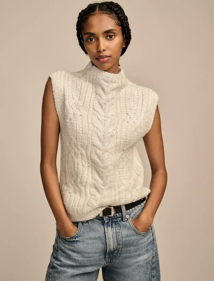 Metallic Sweater Vest Whisper White Women Lucky Brand Sweaters and Sweatshirts Metallic Sweater Vest Whisper White Women Lucky Brand Sweaters and Sweatshirts